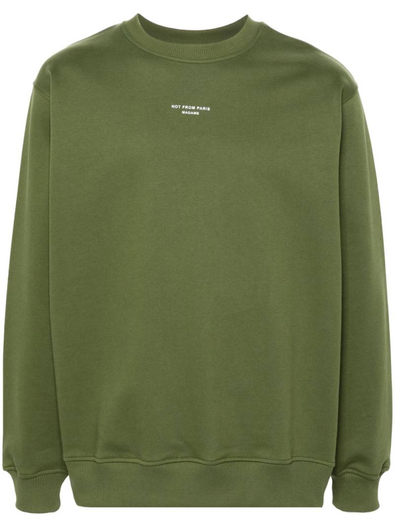 Drôle De Monsieur Le Sweatshirt Slogan Classique top - Green von Drôle De Monsieur