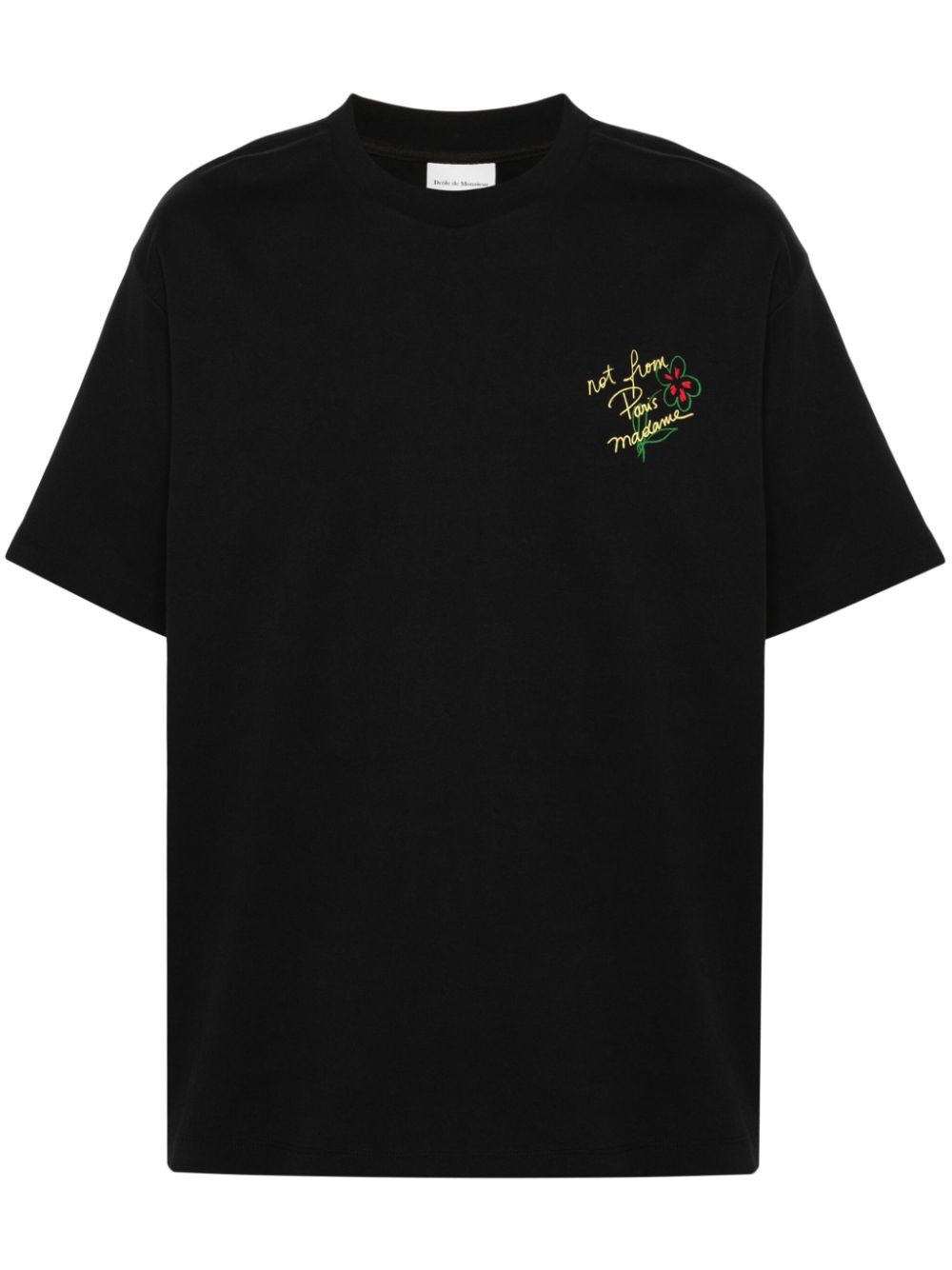 Drôle De Monsieur slogan-print cotton T-shirt - Black
