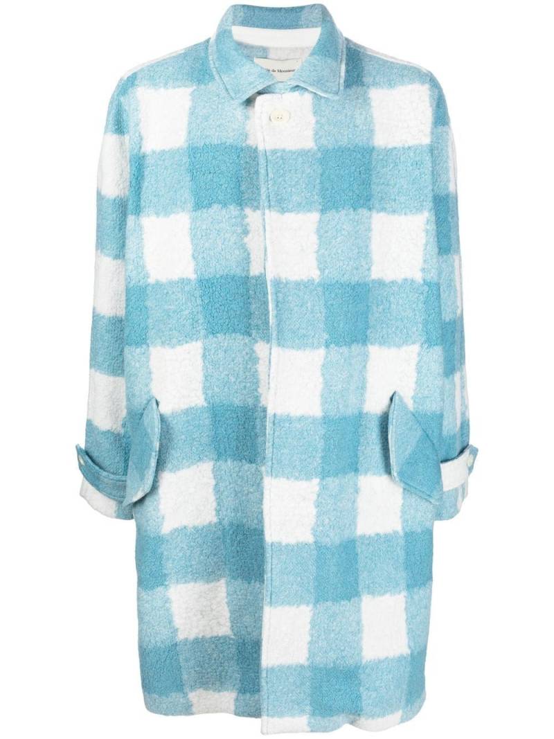 Drôle De Monsieur check print coat - Blue von Drôle De Monsieur