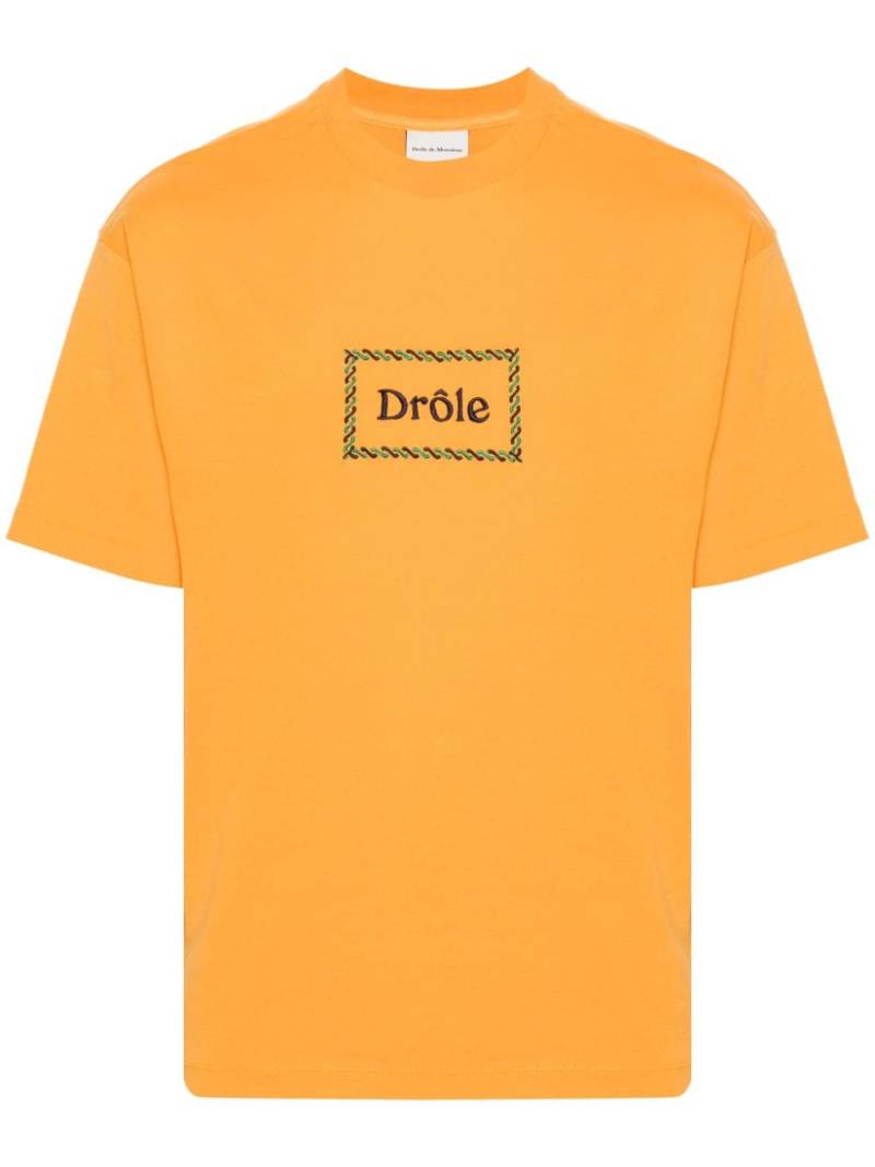 Drôle De Monsieur embroidered logo cotton T-shirt - Orange von Drôle De Monsieur