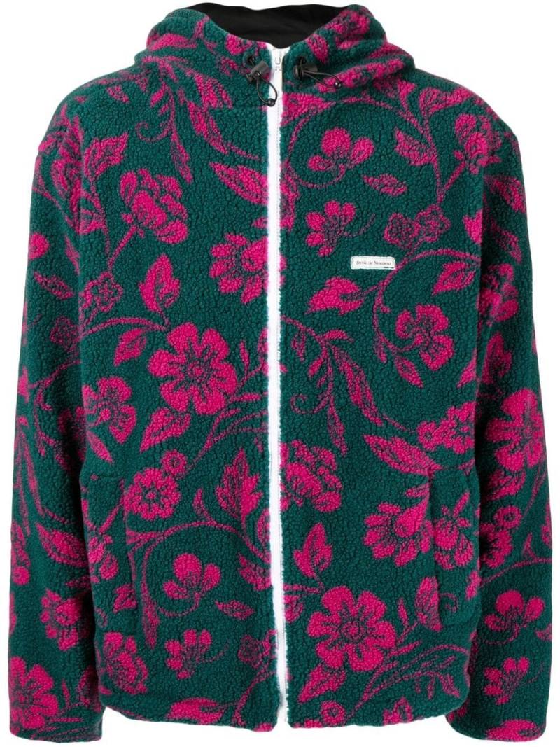 Drôle De Monsieur floral-print zip-up fleece jacket - Green von Drôle De Monsieur
