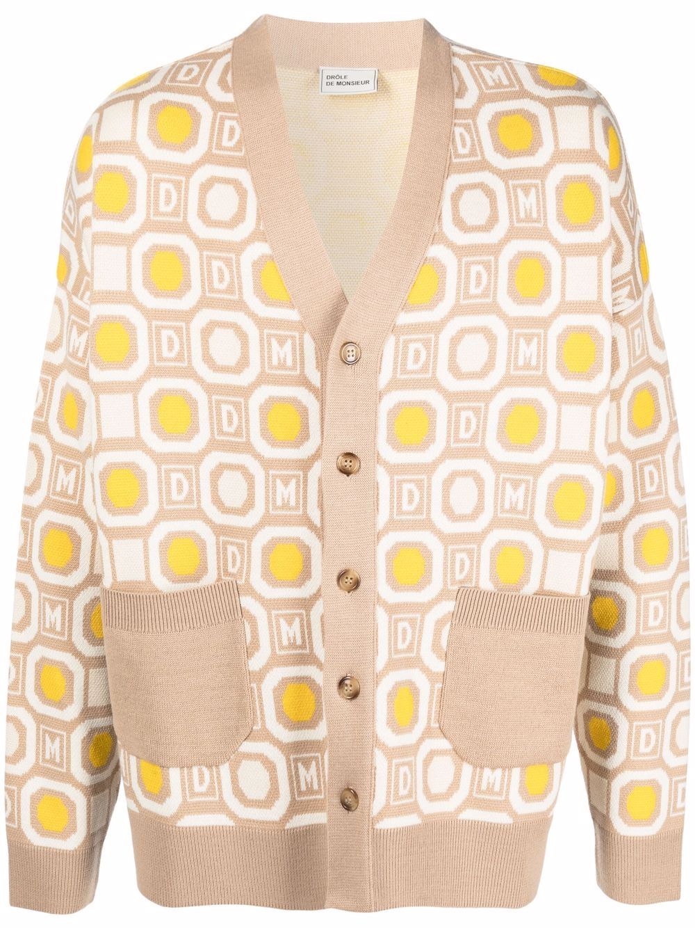 Drôle De Monsieur geometric button-down cardigan - Neutrals von Drôle De Monsieur