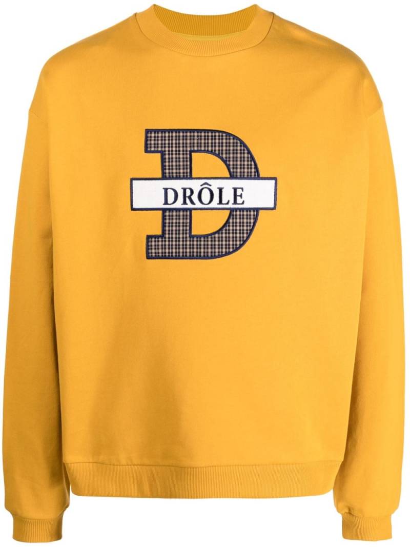 Drôle De Monsieur logo-appliqué cotton sweatshirt - Yellow von Drôle De Monsieur