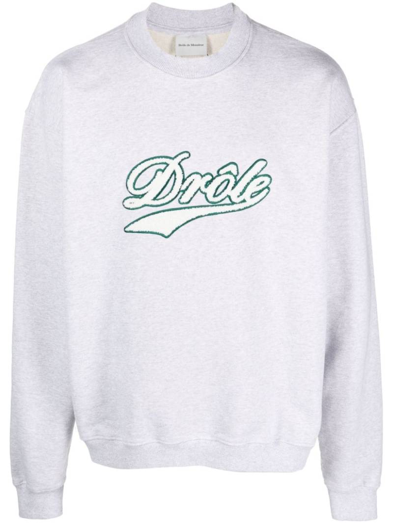 Drôle De Monsieur logo-embroidered cotton sweatshirt - Grey von Drôle De Monsieur