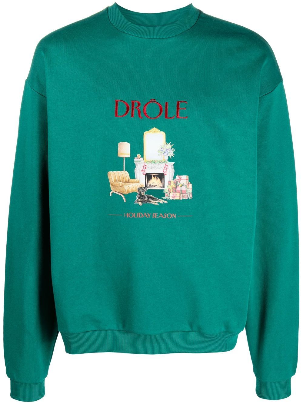 Drôle De Monsieur logo-embroidered sweatshirt - Green von Drôle De Monsieur