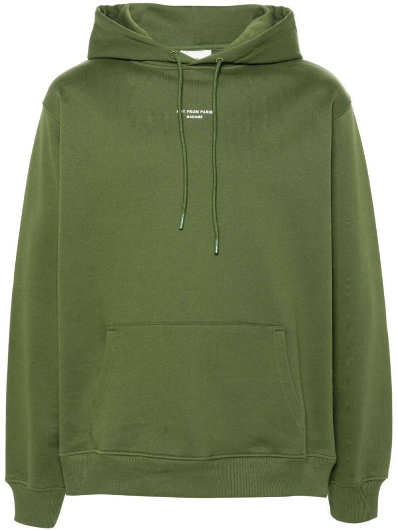 Drôle De Monsieur slogan-print cotton hoodie - Green von Drôle De Monsieur