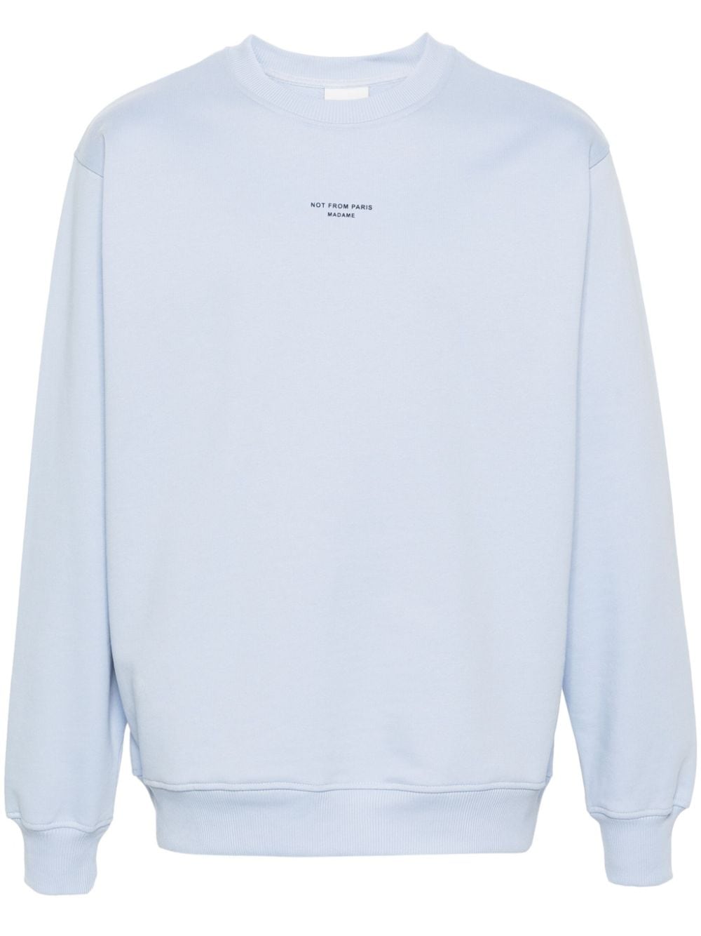 Drôle De Monsieur text-print cotton sweatshirt - Blue von Drôle De Monsieur