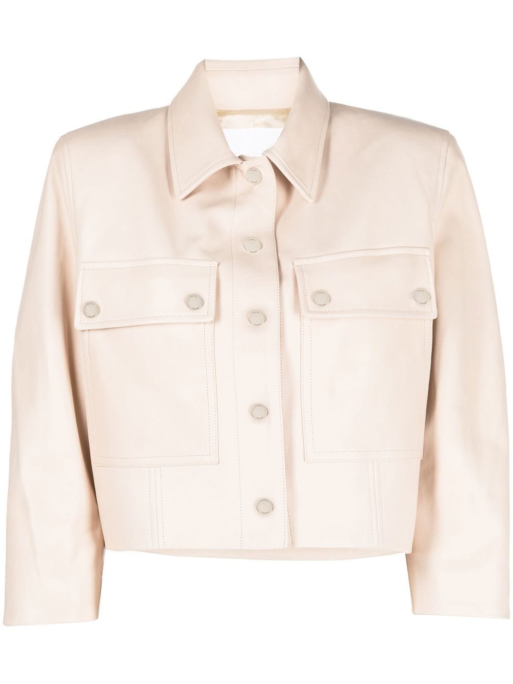 Drome cropped leather jacket - Neutrals von Drome