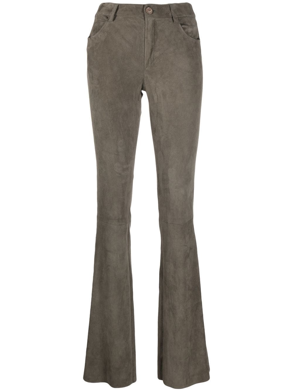 Drome flared suede trousers - Grey von Drome