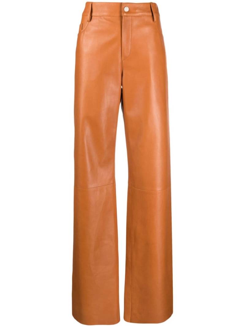 Drome high-waist lambskin trousers - Brown von Drome