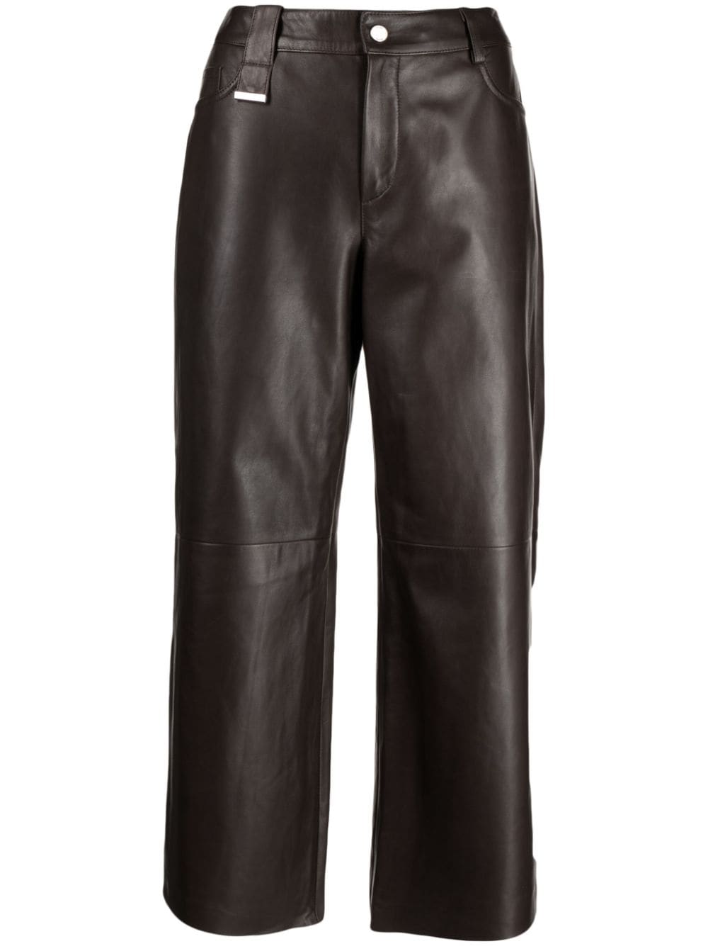 Drome high-waist wide-leg leather trousers - Brown von Drome