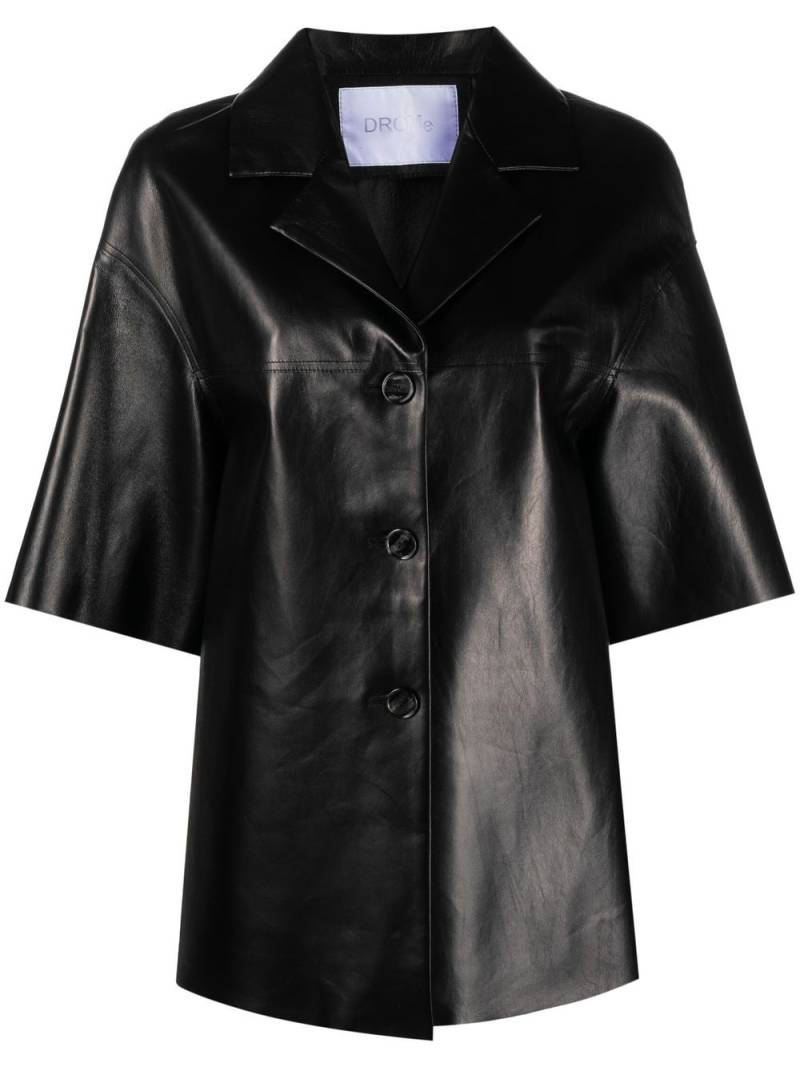 Drome lambskin short-sleeve shirt - Black von Drome