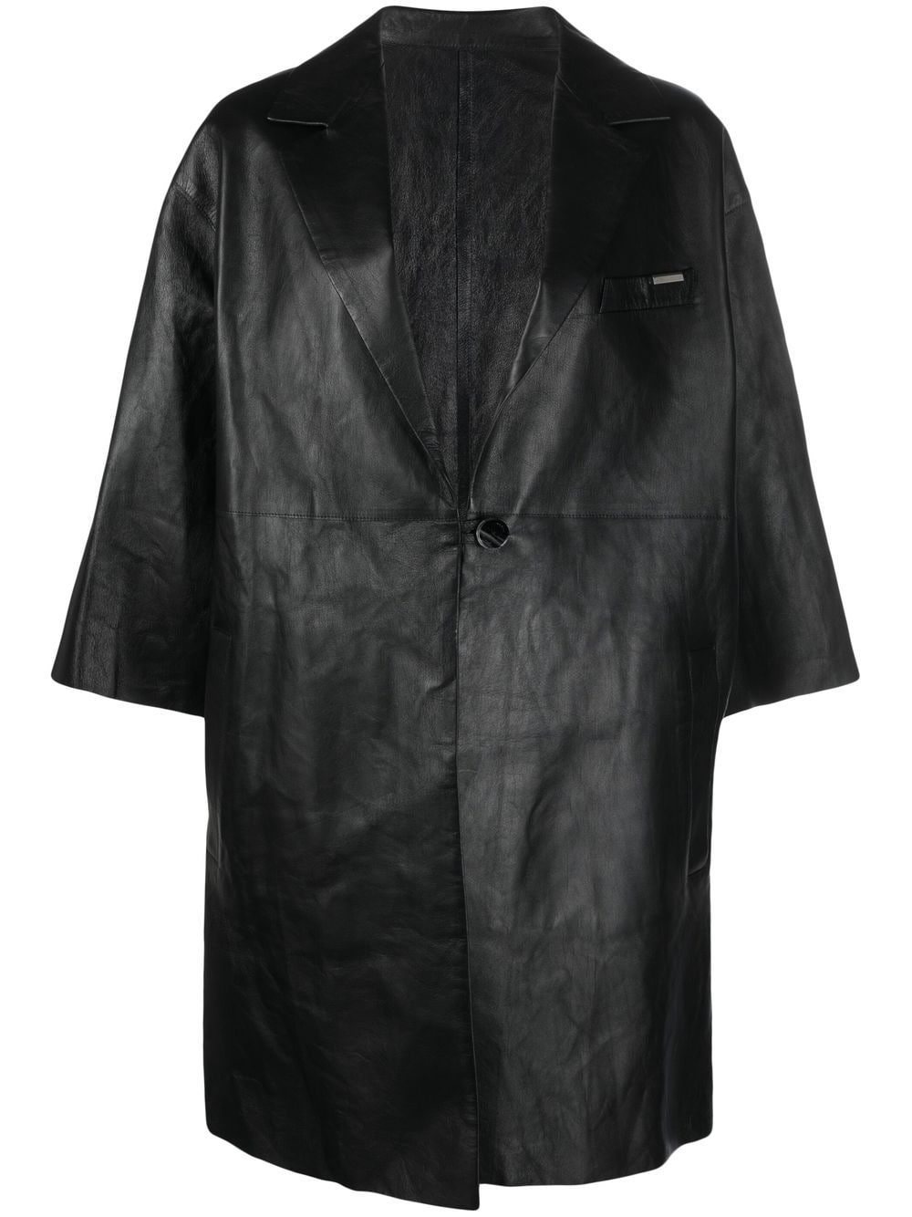Drome single-breasted leather jacket - Black von Drome