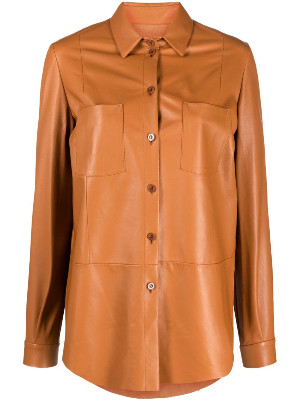 Drome two-pocket leather shirt - Brown von Drome