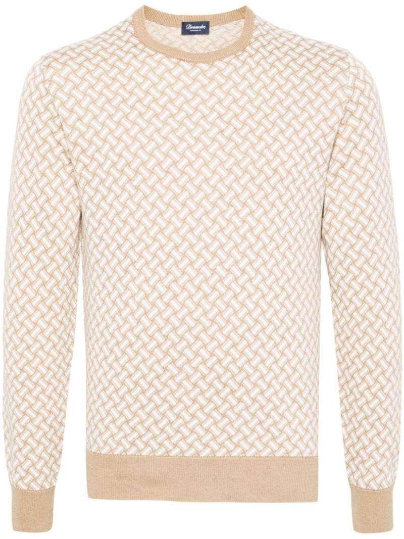 Drumohr Razor Blade intarsia jumper - Neutrals von Drumohr