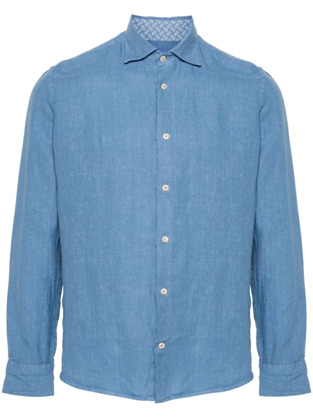 Drumohr classic-collar linen shirt - Blue von Drumohr