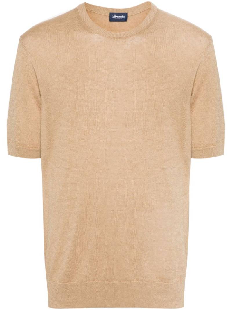 Drumohr cotton-linen knit T-shirt - Neutrals von Drumohr