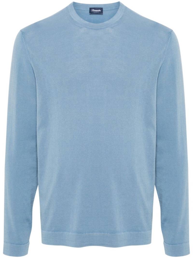 Drumohr fine-knit cotton jumper - Blue von Drumohr