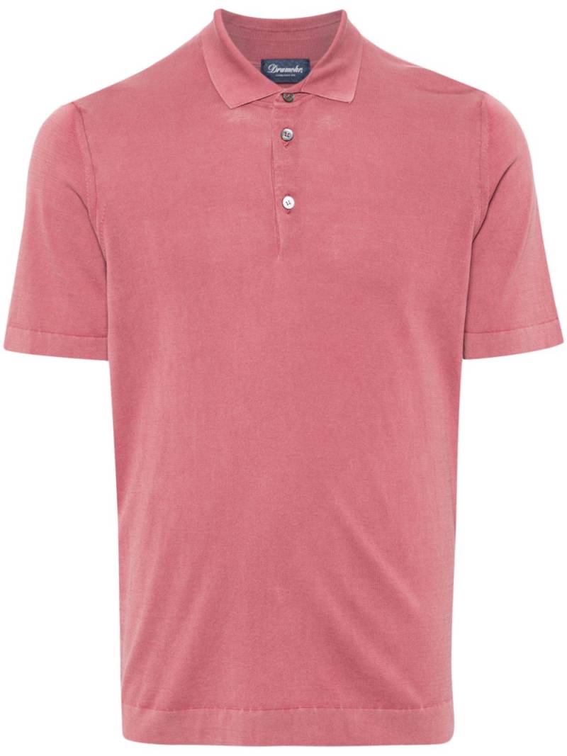 Drumohr fine-knit cotton polo shirt - Pink von Drumohr