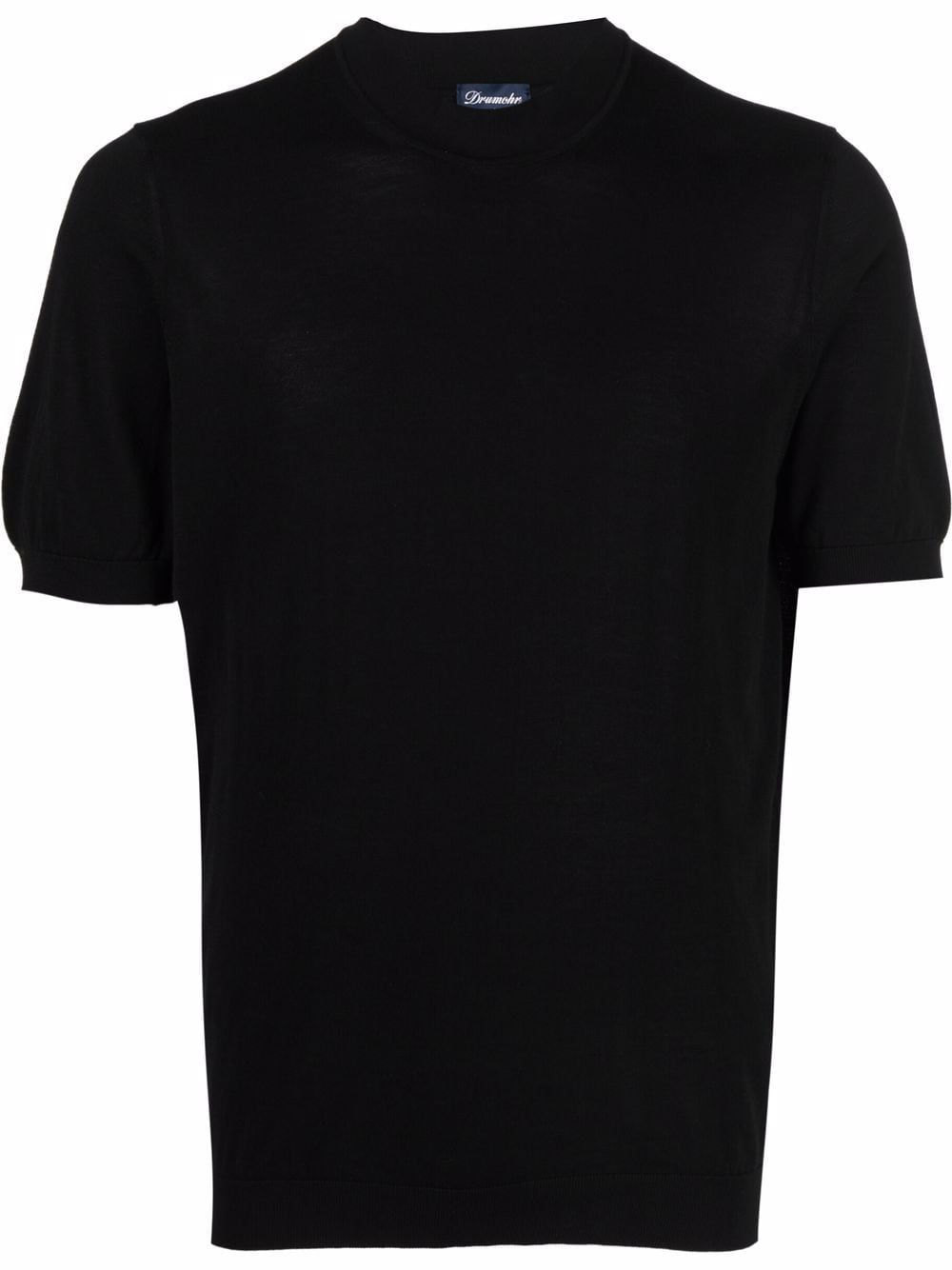 Drumohr fine knit mock-neck T-shirt - Black von Drumohr