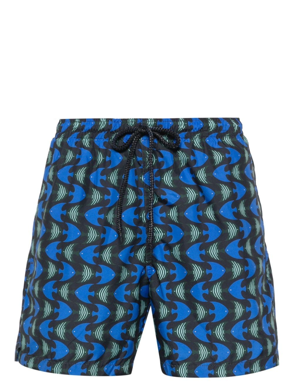 Drumohr fish-print swim shorts - Black von Drumohr