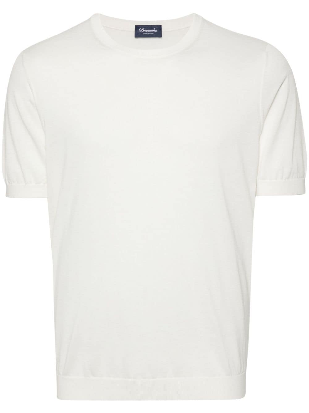 Drumohr knitted cotton T-shirt - White von Drumohr