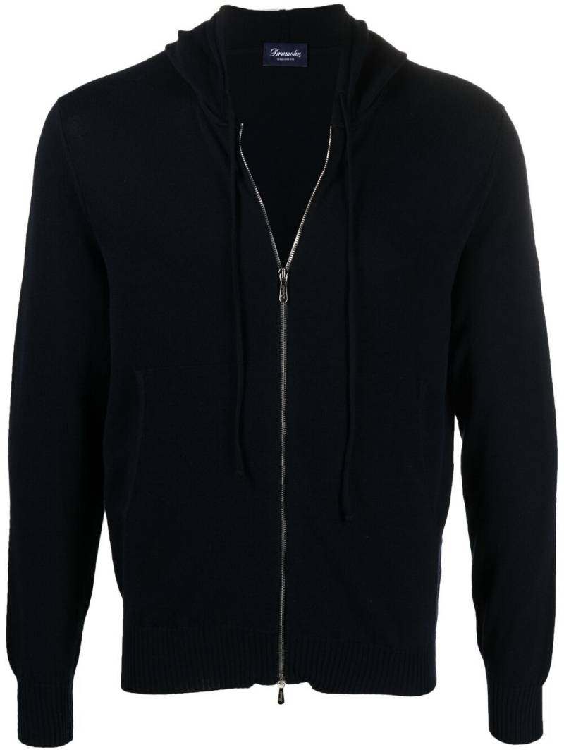 Drumohr knitted zip-up hoodie - Blue von Drumohr