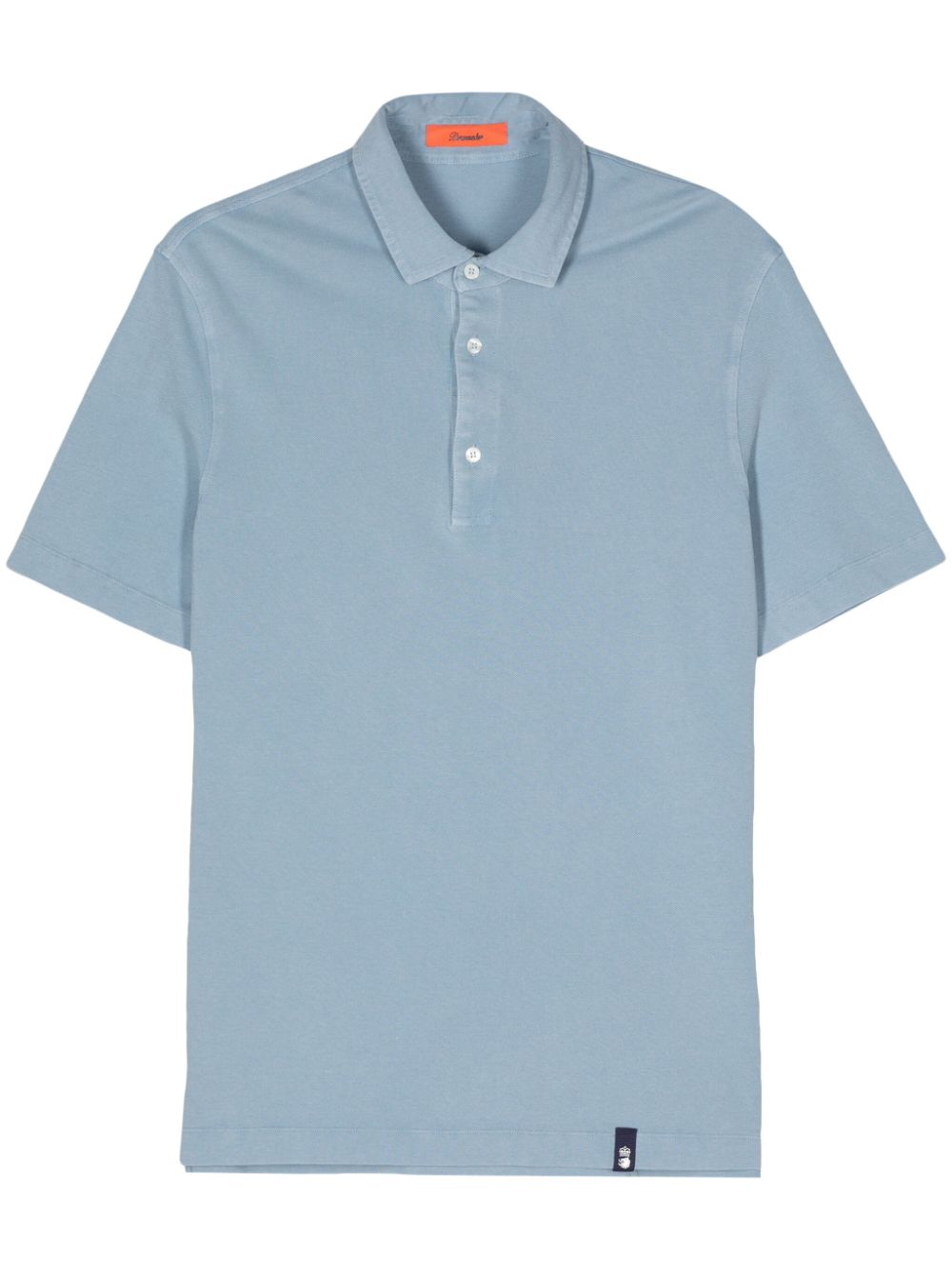 Drumohr logo-tag cotton polo shirt - Blue von Drumohr