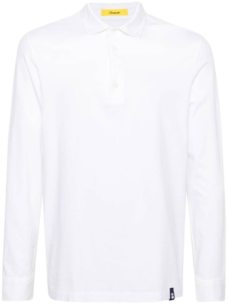 Drumohr long-sleeve jersey polo shirt - White von Drumohr