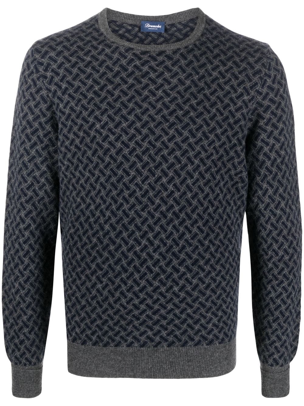 Drumohr patterned-jacquard cashmere jumper - Grey von Drumohr