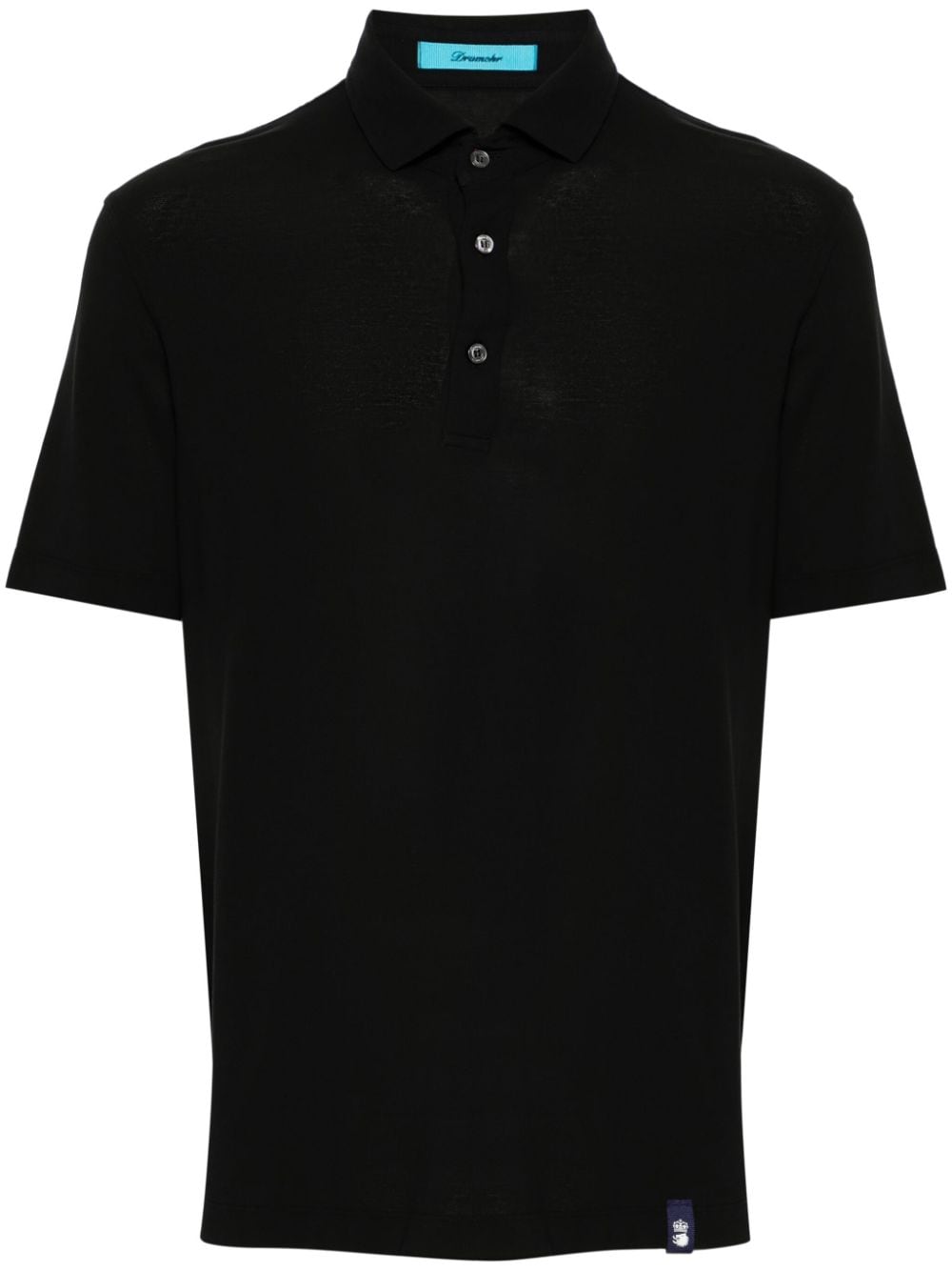 Drumohr spread-collar cotton polo shirt - Black von Drumohr