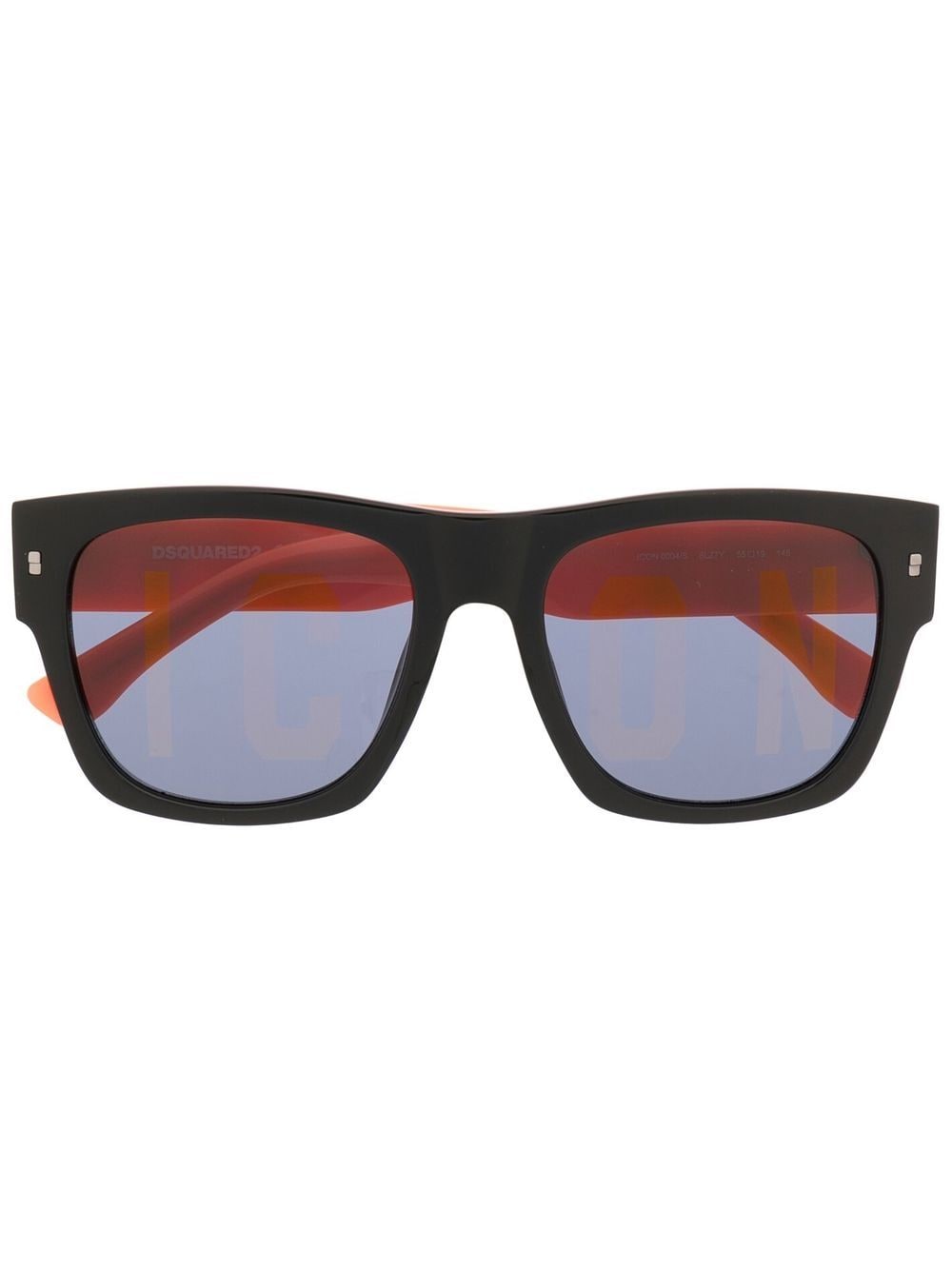 Dsquared2 Eyewear embossed-logo square-frame sunglasses - Black von Dsquared2 Eyewear
