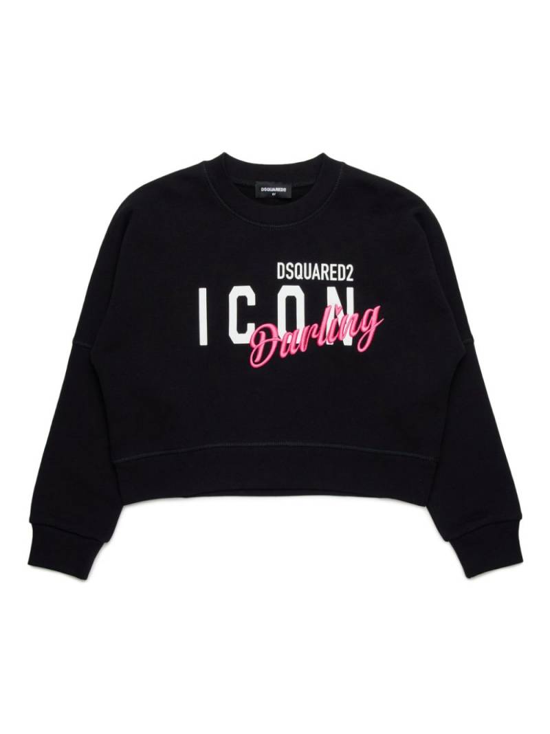 Dsquared2 Kids Darling-embroidery cotton sweatshirt - Black von Dsquared2 Kids