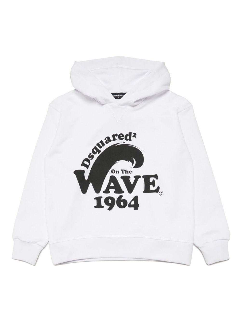 Dsquared2 Kids Wave-print cotton hoodie - White von Dsquared2 Kids