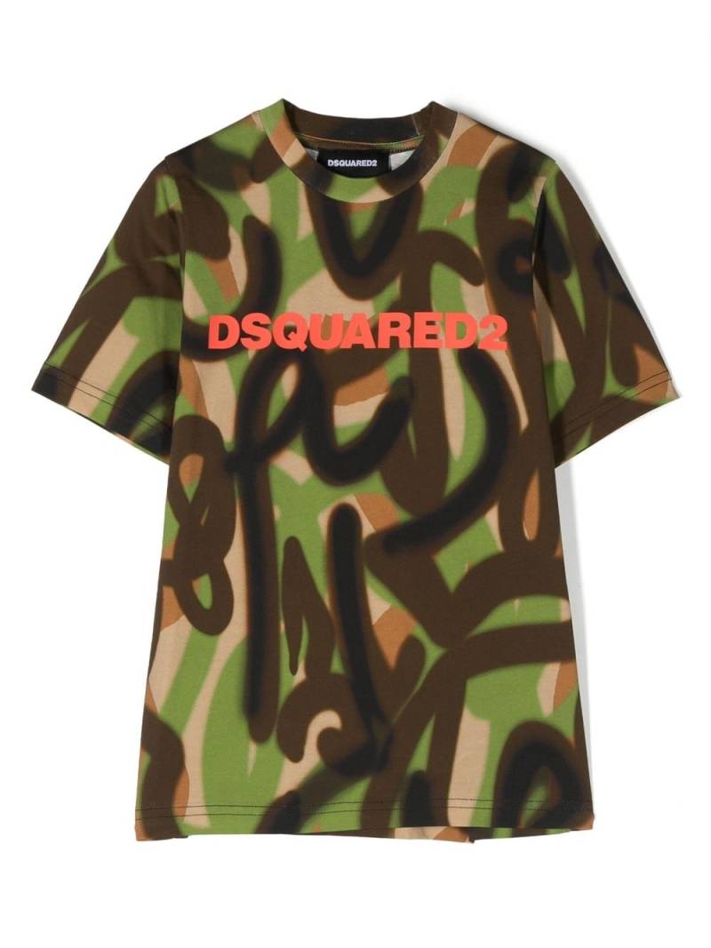 Dsquared2 Kids all-over print T-shirt - Green von Dsquared2 Kids