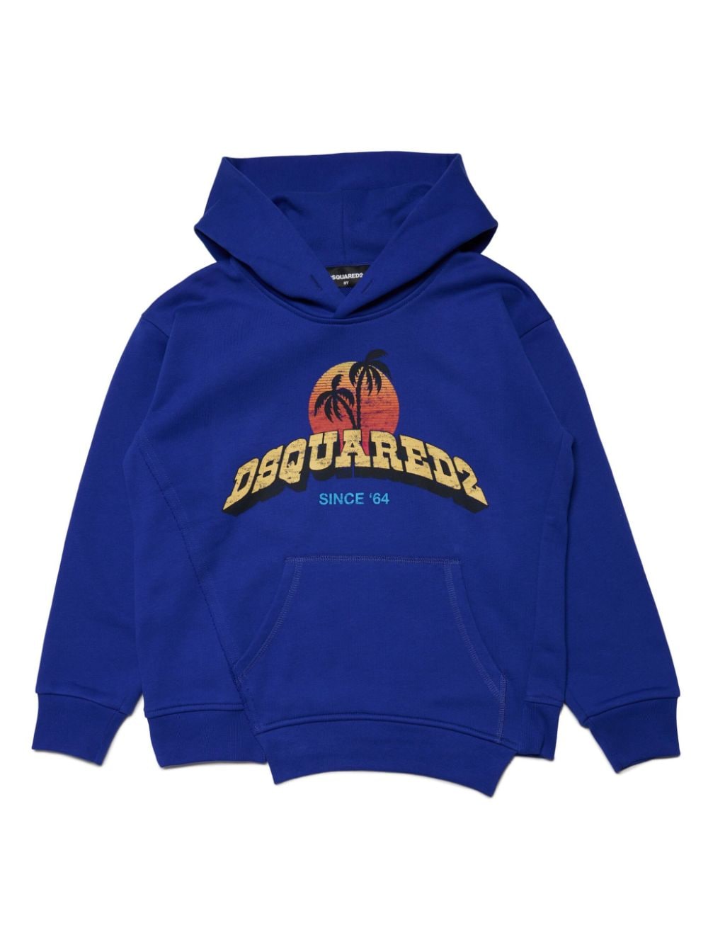 Dsquared2 Kids asymmetric cotton hoodie - Blue von Dsquared2 Kids