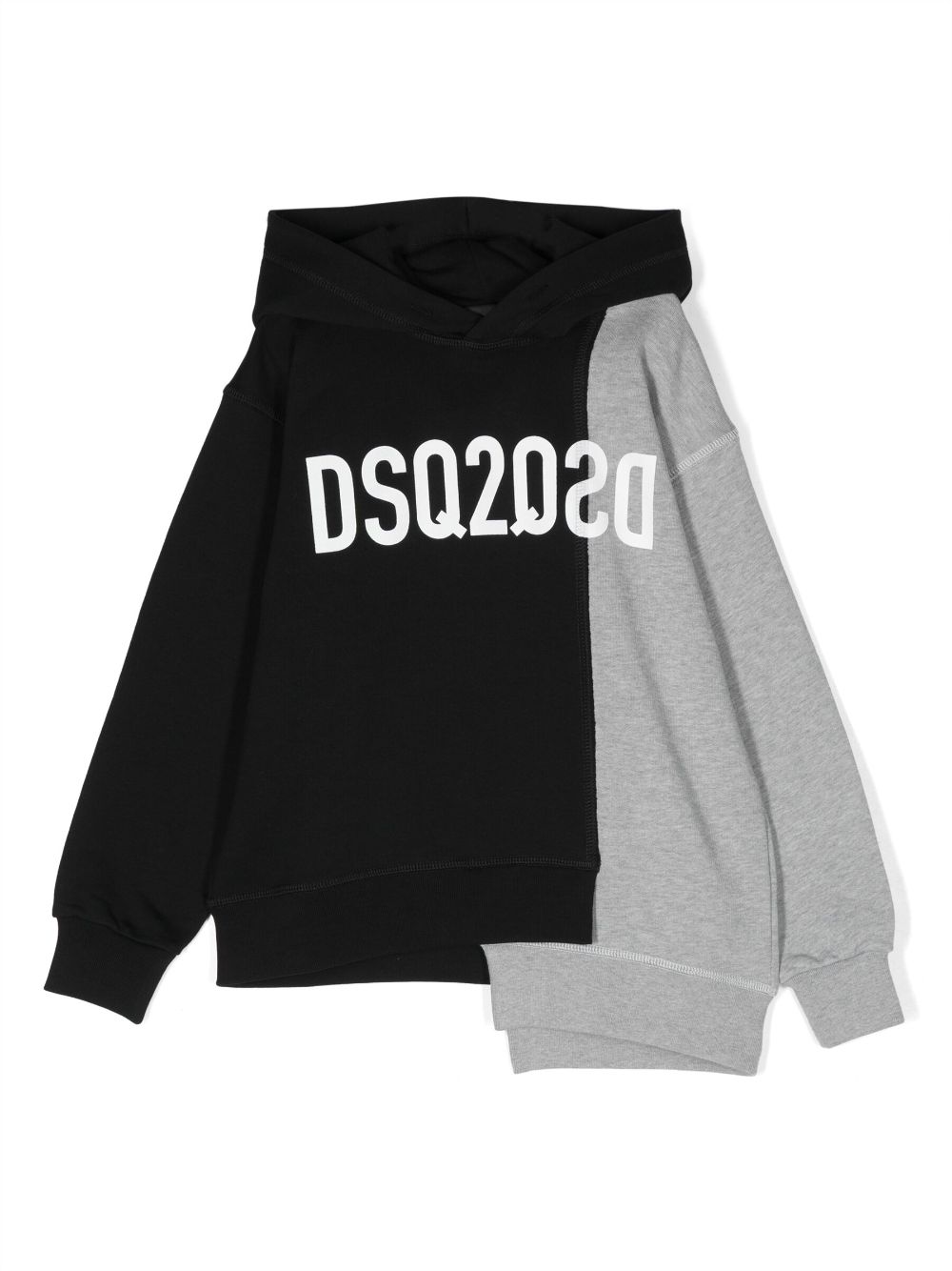 Dsquared2 Kids asymmetric logo-print hoodie - Black von Dsquared2 Kids