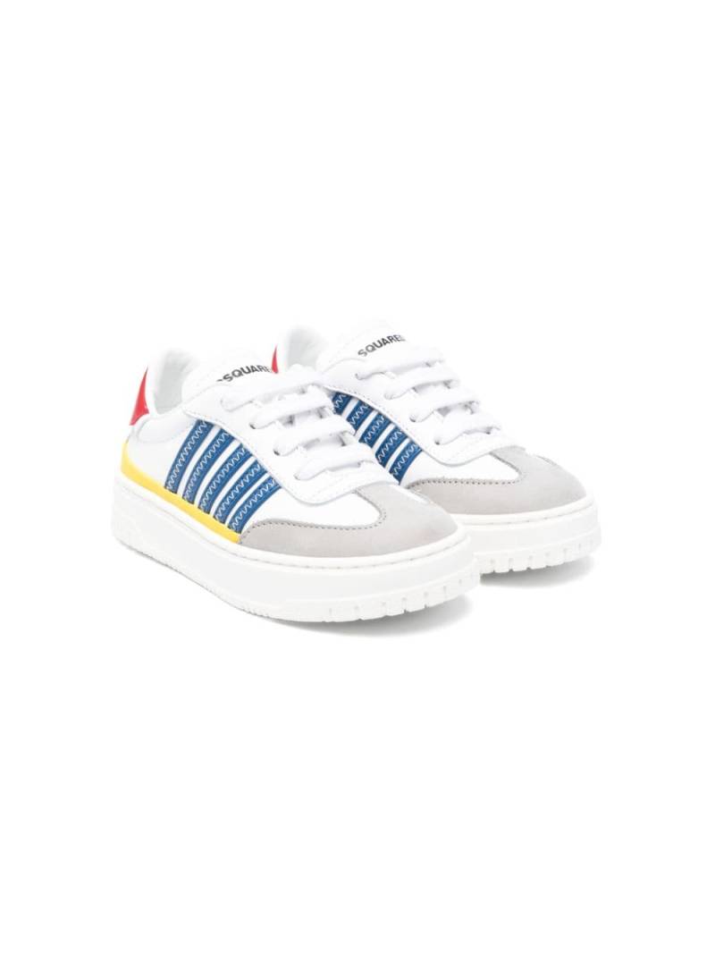 Dsquared2 Kids colour-block panelled leather sneakers - White von Dsquared2 Kids