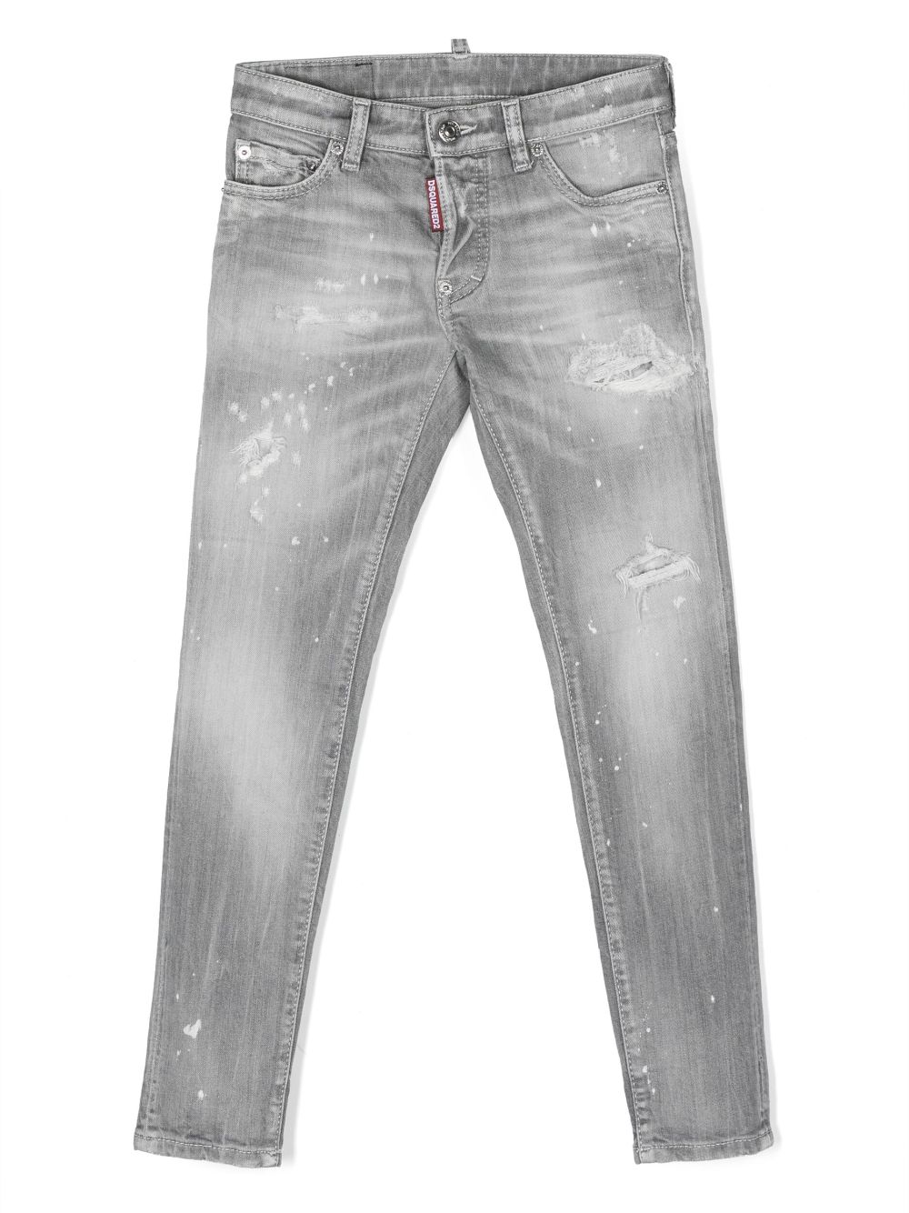 Dsquared2 Kids distressed cotton skinny jeans - Grey von Dsquared2 Kids