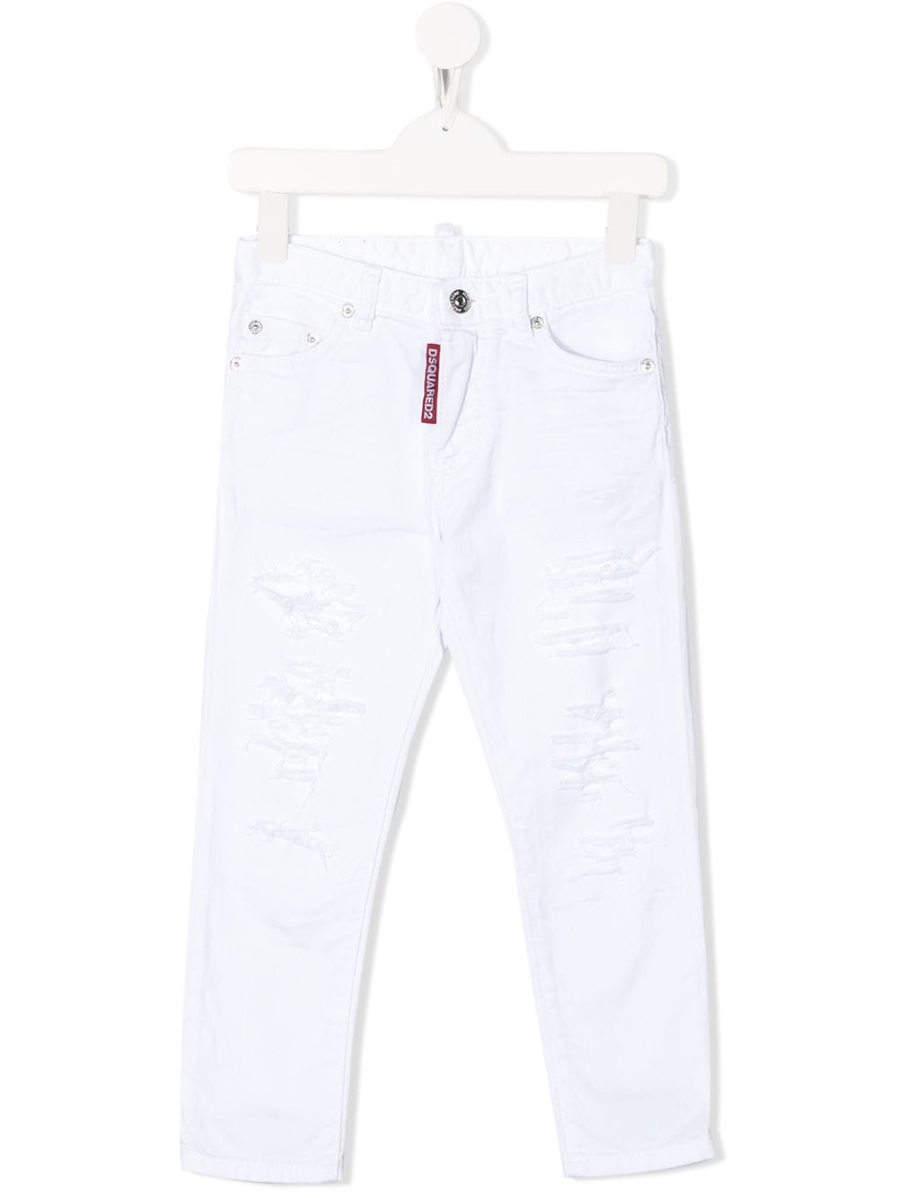 Dsquared2 Kids distressed-effect straight jeans - White von Dsquared2 Kids