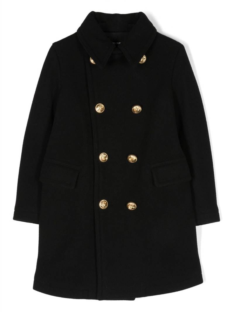 Dsquared2 Kids double-breasted wool blend coat - Black von Dsquared2 Kids
