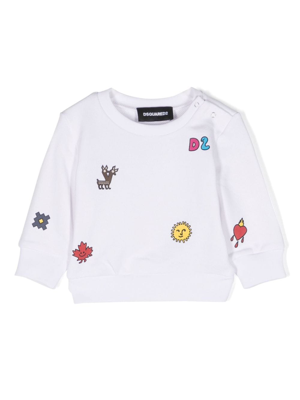 Dsquared2 Kids graphic-print cotton sweatshirt - White von Dsquared2 Kids