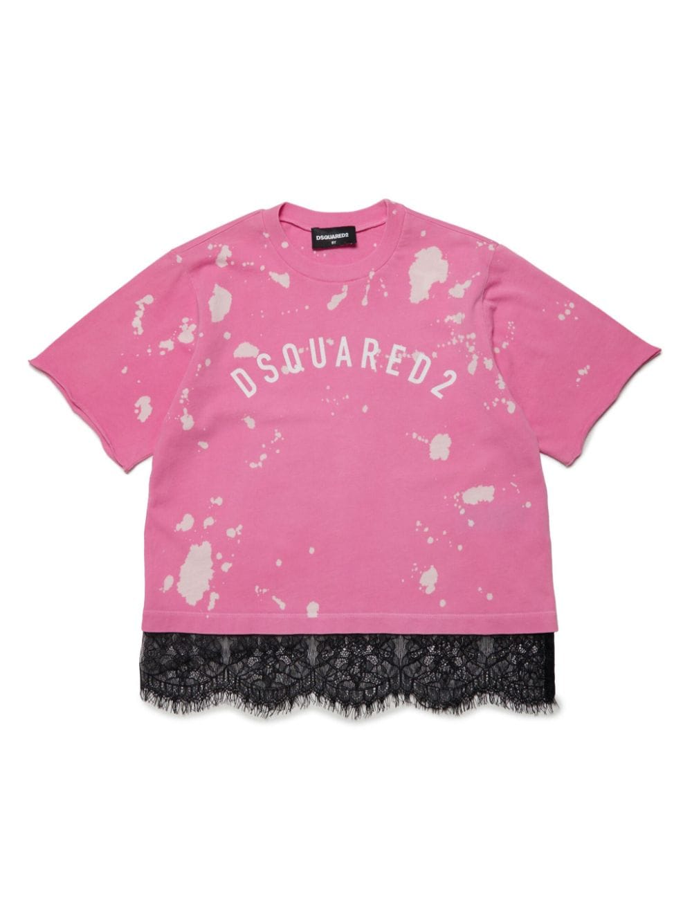 Dsquared2 Kids lace-trim logo T-shirt - Pink von Dsquared2 Kids