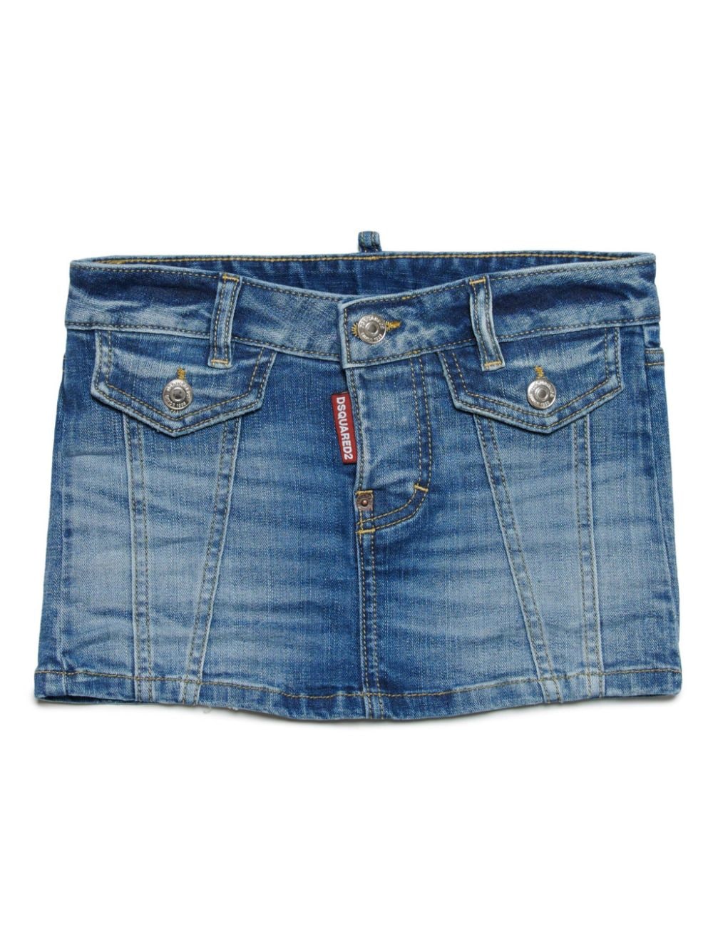 Dsquared2 Kids logo-appliqué denim skirt - Blue von Dsquared2 Kids