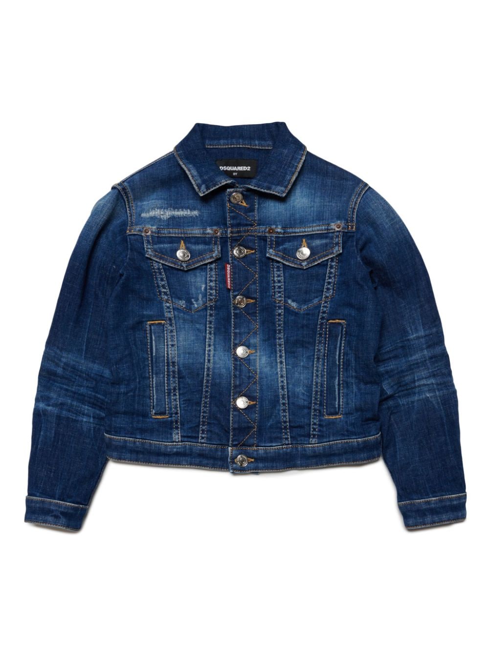 Dsquared2 Kids logo-patch denim jacket - Blue von Dsquared2 Kids