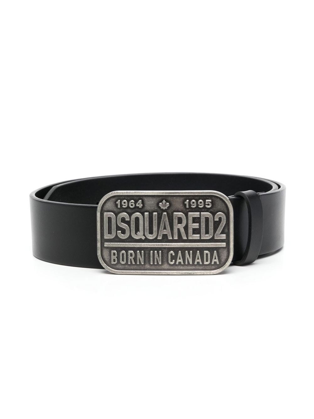 Dsquared2 Kids logo-plaque buckle leather belt - Black von Dsquared2 Kids