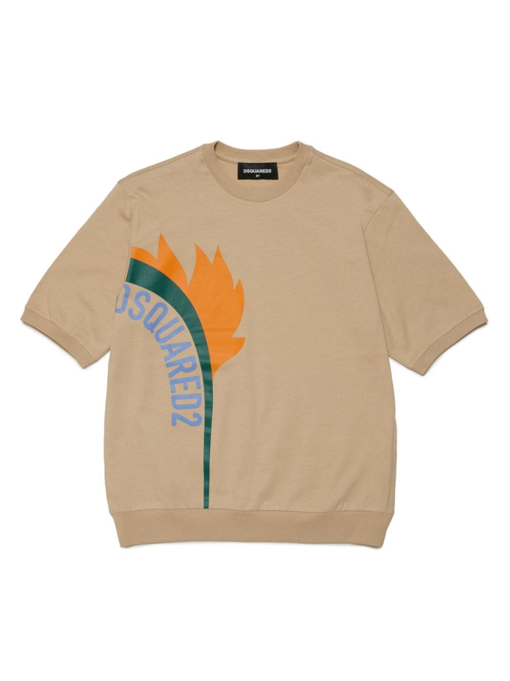 Dsquared2 Kids logo-print cotton T-shirt - Neutrals von Dsquared2 Kids