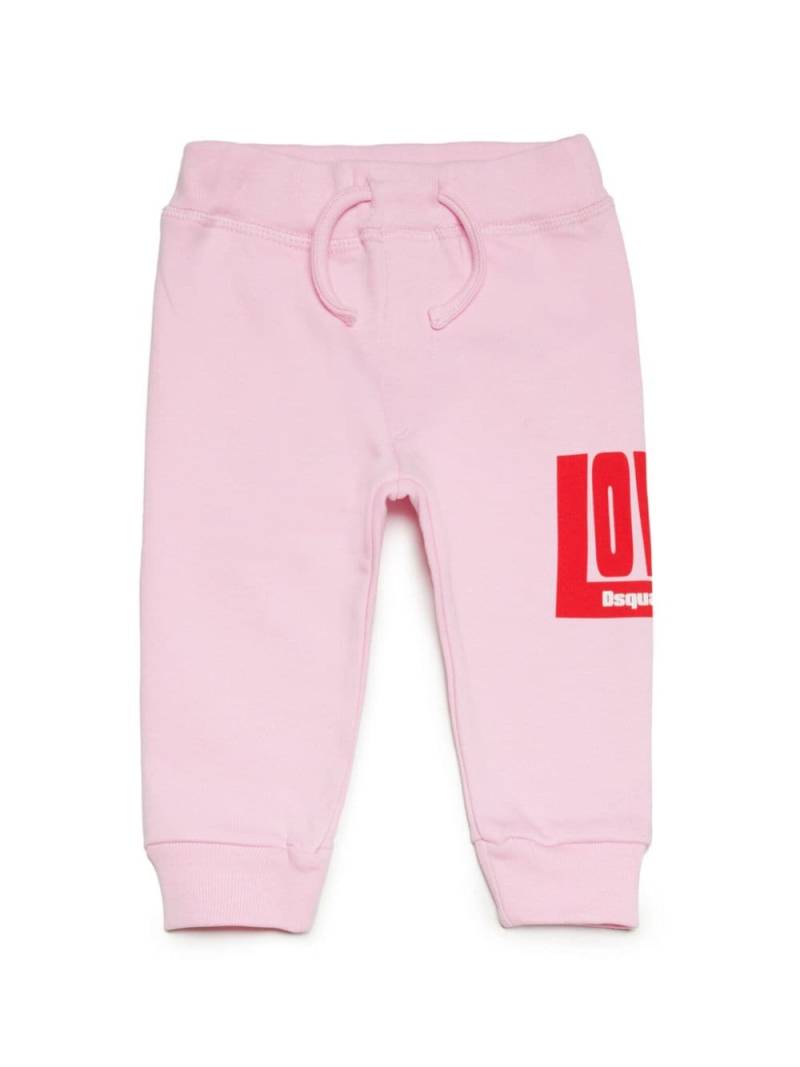 Dsquared2 Kids logo-print cotton track pants - Pink von Dsquared2 Kids