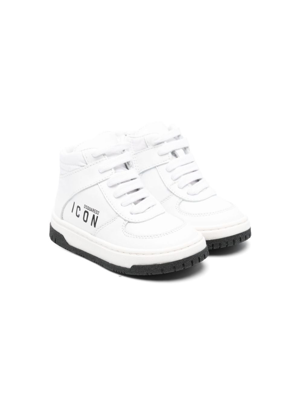 Dsquared2 Kids logo-print hi-top leather sneakers - White von Dsquared2 Kids