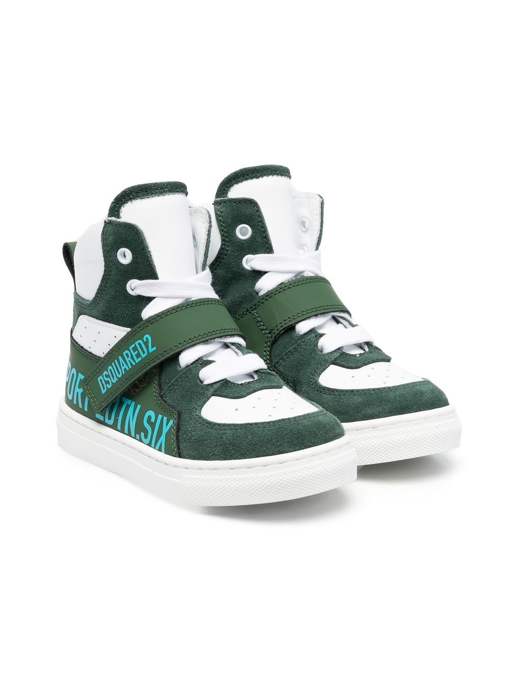 Dsquared2 Kids logo-print high-top sneakers - Green von Dsquared2 Kids